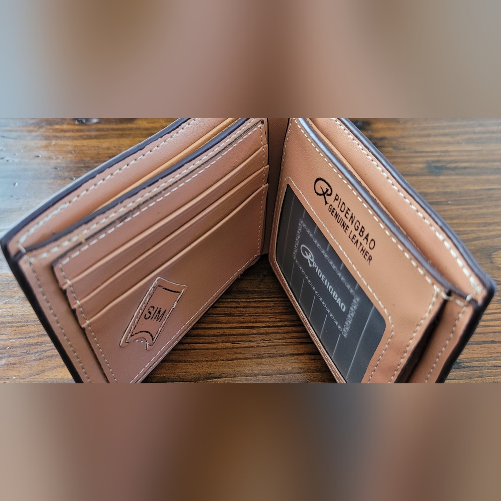 PIDENGBAO,Men's Leather Wallet - Brown